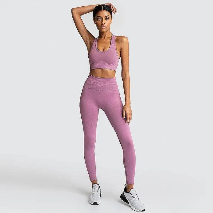 Seamless Gym Set Nylon Woman Sportswear - Dlivs