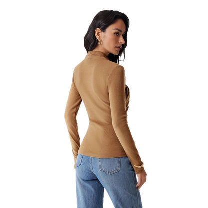 Fashion Women Solid Color Pullover Sweater Slim Fit - Dlivs