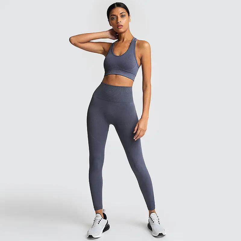 Seamless Gym Set Nylon Woman Sportswear - Dlivs