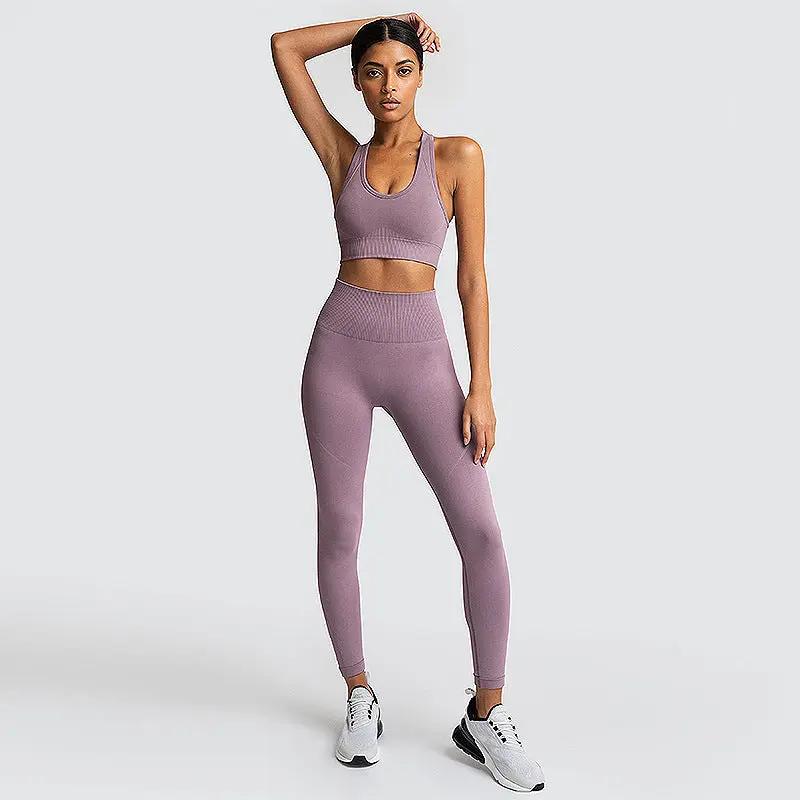 Seamless Gym Set Nylon Woman Sportswear - Dlivs