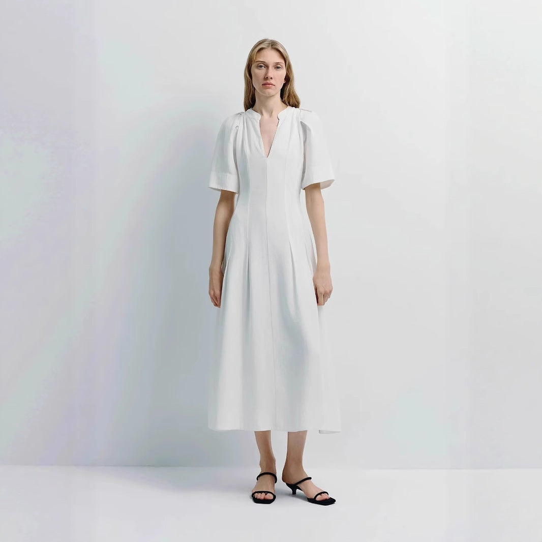 European American Waist-tight A- Line Dress - Dlivs