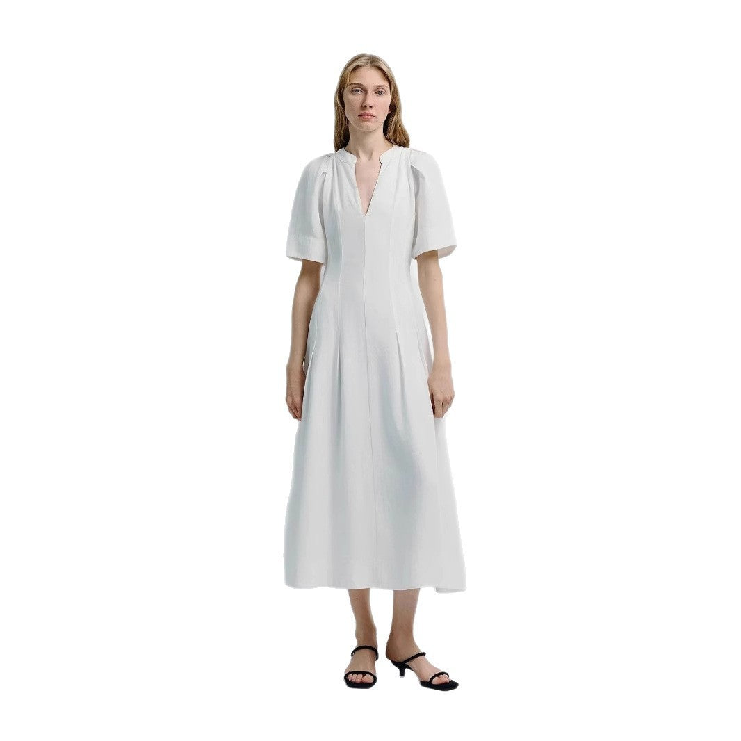 European American Waist-tight A- Line Dress - Dlivs