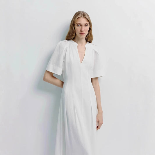 European American Waist-tight A- Line Dress - Dlivs