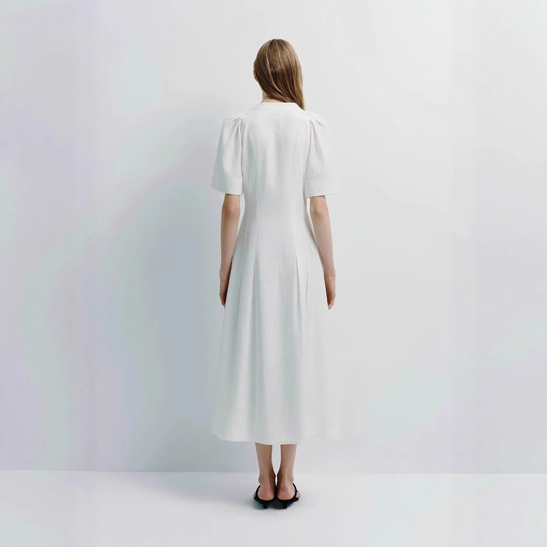 European American Waist-tight A- Line Dress - Dlivs