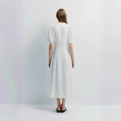 European American Waist-tight A- Line Dress - Dlivs